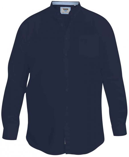 D555 Richard Long Sleeve Oxford Shirt Navy - Camisas - Camisas Homem Tamanhos Grandes
