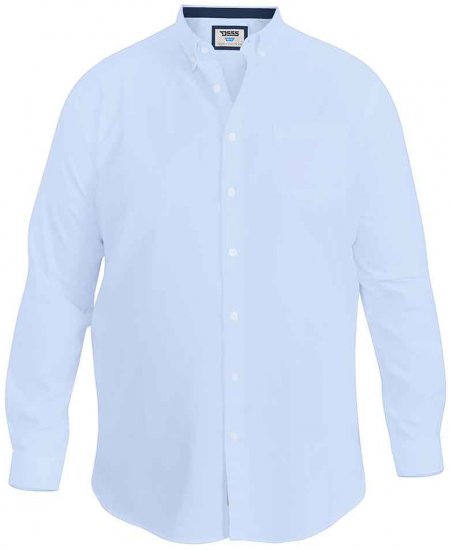 D555 Richard Long Sleeve Oxford Shirt Sky Blue - Camisas - Camisas Homem Tamanhos Grandes