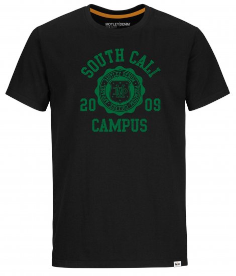 Motley Denim Rochdale T-Shirt Green on Black - T-shirts - T-shirts Homem Tamanhos Grandes