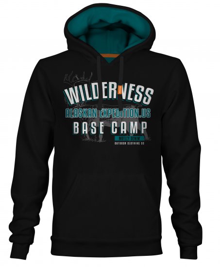 Motley Denim Romford Hoodie Black - Sweatshirts & hoodies - Sweatshirt & Camisolas com Capuz tamanhos grandes