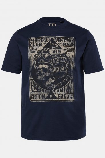 JP1880 T-Shirt Short Sleeve Skull Chest Print Navy - T-shirts - T-shirts Homem Tamanhos Grandes