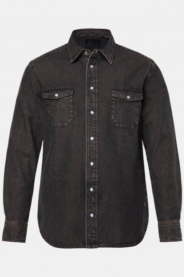 JP1880 Denim Shirt Flexnamic Dark Brown - Camisas - Camisas Homem Tamanhos Grandes