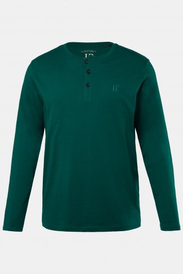 JP1880 Henley T-Shirt Long Sleeve Green - T-shirts - T-shirts Homem Tamanhos Grandes