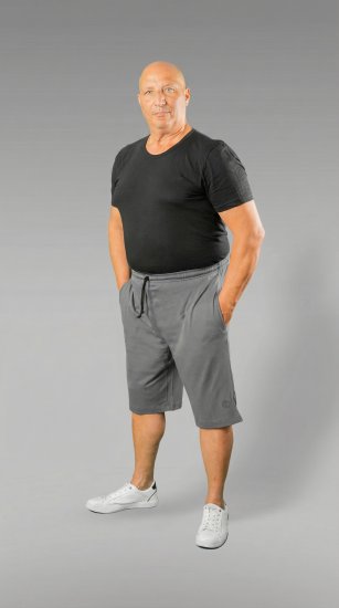 20 Nodi Scirocco Short Leg Sports Pants in Combed Cotton Jersey Grey - Calças & calções de fato de treino - Calças de Fato de Treino Tamanhos Grandes 