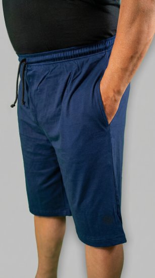 20 Nodi Scirocco Short Leg Sports Pants in Combed Cotton Jersey Navy - Calças & calções de fato de treino - Calças de Fato de Treino Tamanhos Grandes 