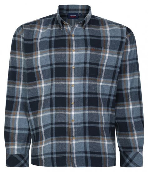 Espionage SH394 Camisa de xadrez escovada airforce/azul-marinho - Camisas - Camisas Homem Tamanhos Grandes