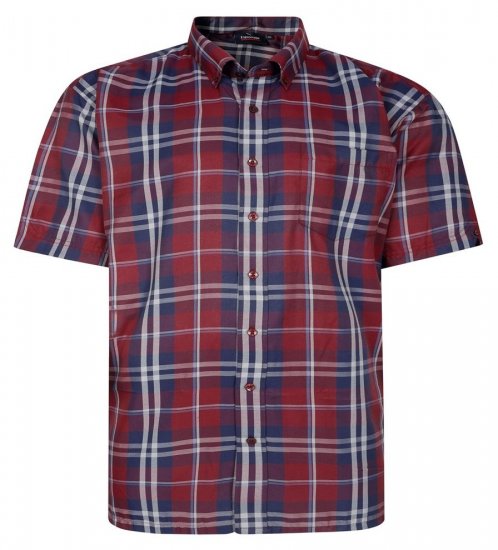 Espionage SH447 Camisa de xadrez burgundy - Camisas - Camisas Homem Tamanhos Grandes