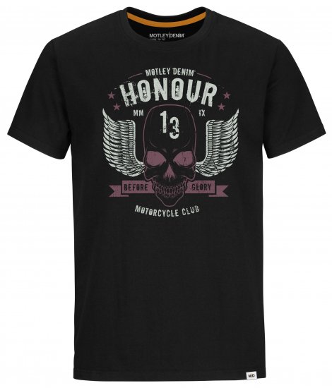 Motley Denim Sheffield T-Shirt Black - T-shirts - T-shirts Homem Tamanhos Grandes