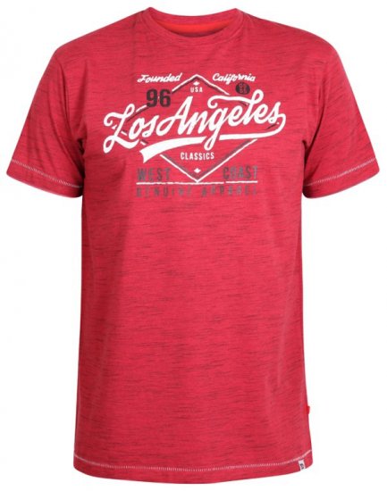 D555 Shelton T-shirt Red - T-shirts - T-shirts Homem Tamanhos Grandes