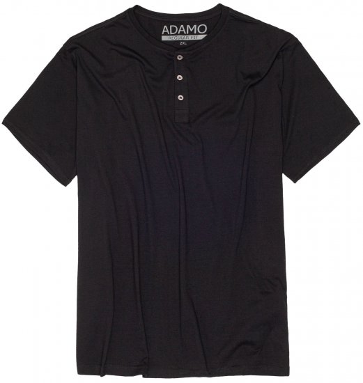 Adamo Silas Regular fit Serafino T-shirt Black - T-shirts - T-shirts Homem Tamanhos Grandes
