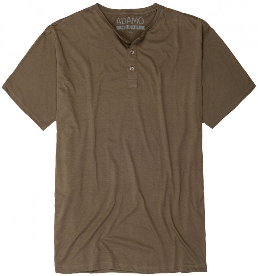 Adamo Silas Regular fit Serafino T-shirt Khaki - T-shirts - T-shirts Homem Tamanhos Grandes