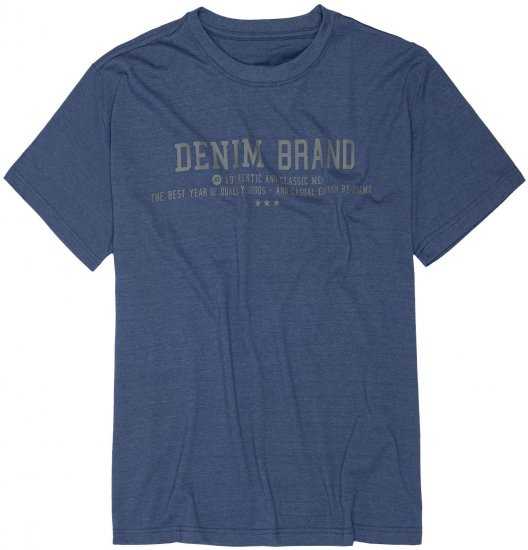 Adamo Simon Regular fit Printed T-shirt Denim Blue - T-shirts - T-shirts Homem Tamanhos Grandes