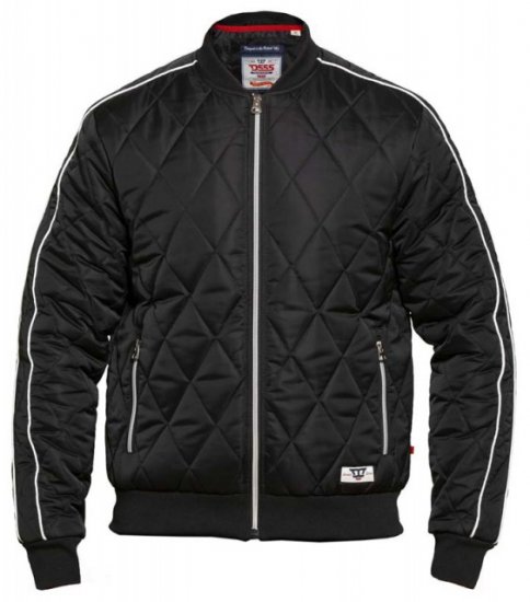 D555 Skipton Quilted Bomber Jacket Black - Casacos - Casacos Homem Tamanhos Grandes