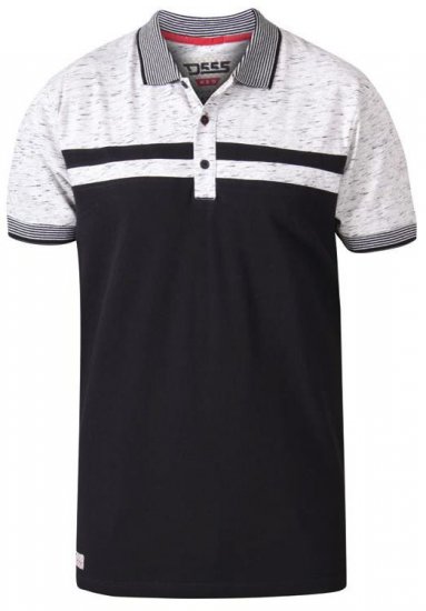 D555 Spider Cut And Sew Jersey Polo Black - Pólos - Pólos Tamanhos Grandes Homem
