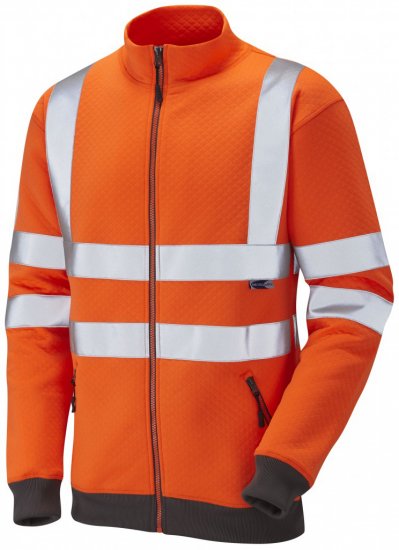 Leo Libbaton Track Top Hi-Vis Orange - Roupa de trabalho - Roupa de Trabalho Tamanho Grande Homem