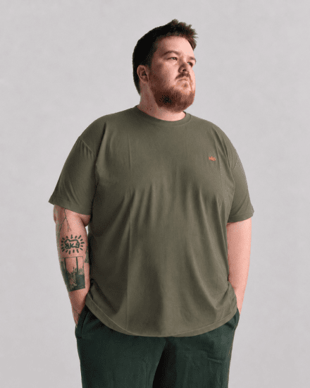 Motley Denim Stockholm T-shirt Dark Khaki - T-shirts - T-shirts Homem Tamanhos Grandes