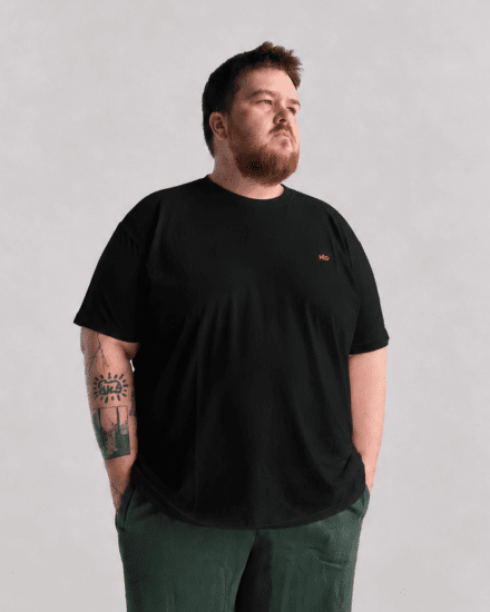 Motley Denim Stockholm T-shirt Black - T-shirts - T-shirts Homem Tamanhos Grandes