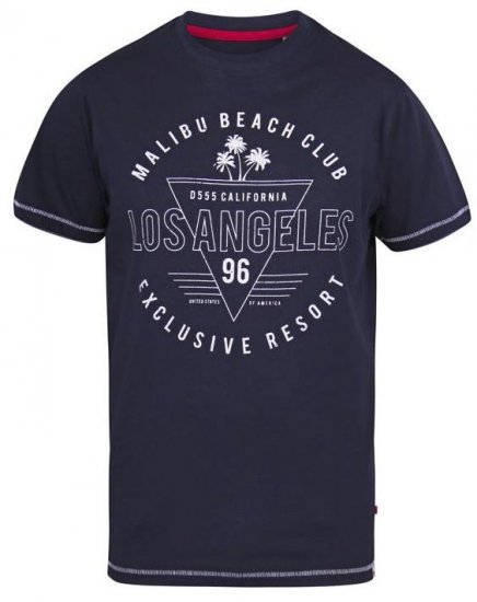 D555 Stoke Los Angeles Beach Printed T-Shirt Navy - T-shirts - T-shirts Homem Tamanhos Grandes