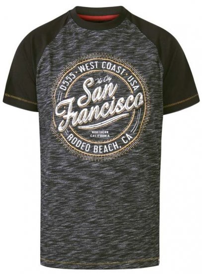 D555 Sunderland San Francisco T-Shirt Black Reno - T-shirts - T-shirts Homem Tamanhos Grandes