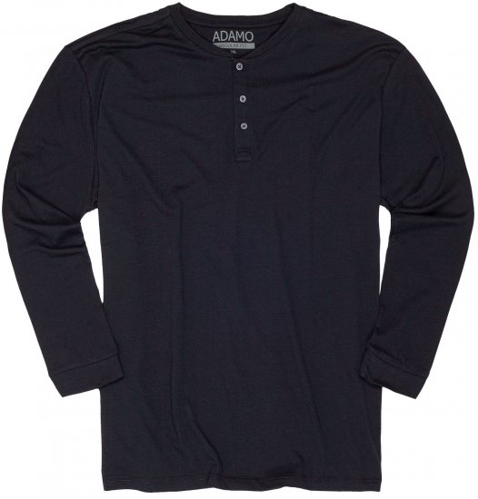 Adamo Sven Regular fit Serafino Long sleeve T-shirt Navy - T-shirts - T-shirts Homem Tamanhos Grandes
