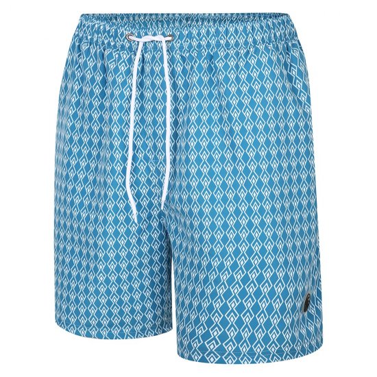 Espionage SW094 Calções de Banho com Estampado Geométrico Azul - Roupa de banho - Calções de Banho Homem Tamanhos Grandes