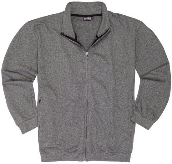 Adamo Athen Sweat Jacket with Full Zipper Grey - Sweatshirts & hoodies - Sweatshirt & Camisolas com Capuz tamanhos grandes