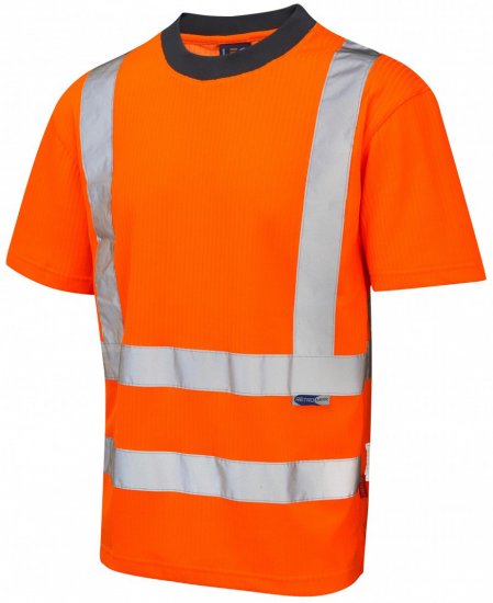 Leo Newport Comfort T-shirt Hi-Vis Orange - Roupa de trabalho - Roupa de Trabalho Tamanho Grande Homem