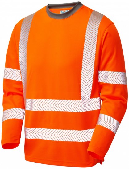 Leo Capstone Coolviz Plus Long Sleeve T-shirt Hi-Vis Orange - Roupa de trabalho - Roupa de Trabalho Tamanho Grande Homem