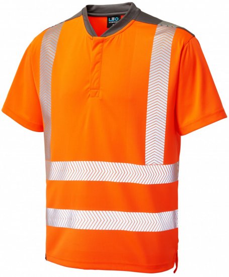 Leo Putsborough COOLMAX® Performance T-Shirt Hi-Vis Orange - Roupa de trabalho - Roupa de Trabalho Tamanho Grande Homem
