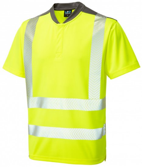 Leo Putsborough COOLMAX® Performance T-Shirt Hi-Vis Yellow - Roupa de trabalho - Roupa de Trabalho Tamanho Grande Homem