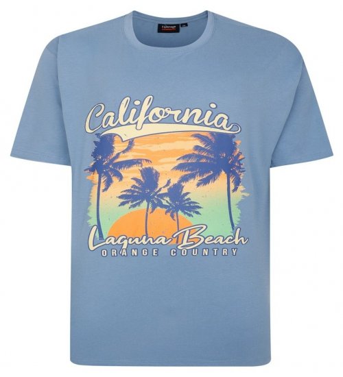 Espionage T425 Laguna Beach T-shirt estampada azul - T-shirts - T-shirts Homem Tamanhos Grandes