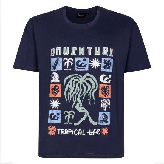 Espionage T448 adventure t-shirt estampada cinza ardósia - T-shirts - T-shirts Homem Tamanhos Grandes