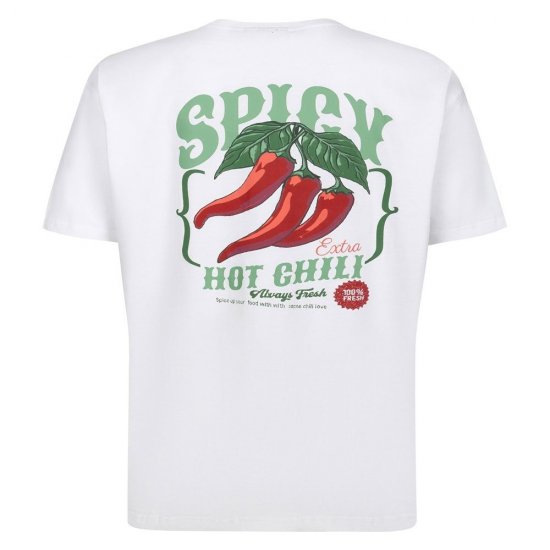 Espionage T457 Spicy Chilli T-shirt estampada branco - T-shirts - T-shirts Homem Tamanhos Grandes