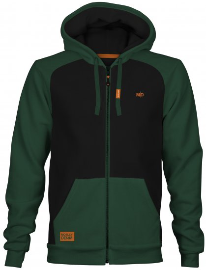 Motley Denim Tallinn Hoodie Black/Racing Green - Sweatshirts & hoodies - Sweatshirt & Camisolas com Capuz tamanhos grandes