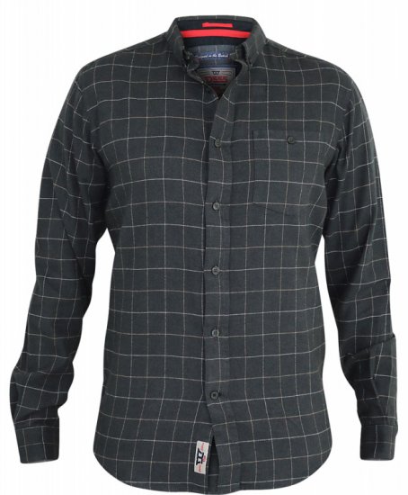 D555 Taylor Long Sleeve Shirt Charcoal - Camisas - Camisas Homem Tamanhos Grandes