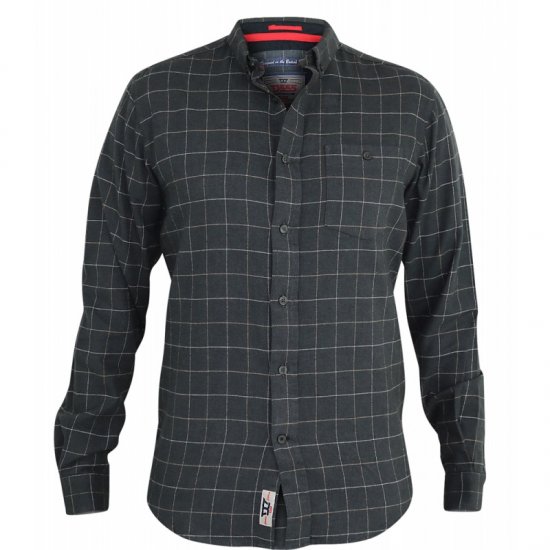 D555 Taylor Long Sleeve Shirt Charcoal - Camisas - Camisas Homem Tamanhos Grandes