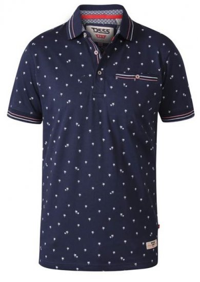 D555 Thames Polo With Chest Pocket Navy - Pólos - Pólos Tamanhos Grandes Homem