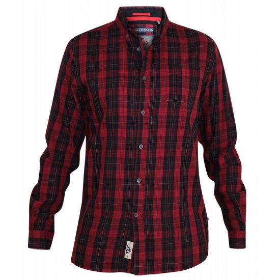 D555 Theo Long Sleeve Check Shirt - Camisas - Camisas Homem Tamanhos Grandes