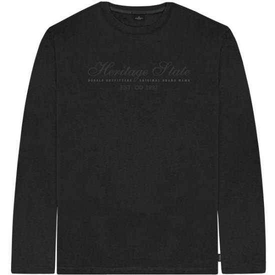 Double Outfitters TS-9171 Long Sleeve T-Shirt Embroidered Black - T-shirts - T-shirts Homem Tamanhos Grandes