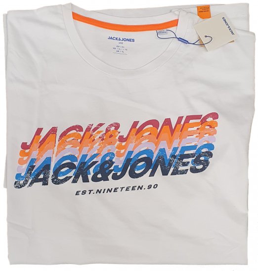 Jack & Jones Tyler T-shirt White - T-shirts - T-shirts Homem Tamanhos Grandes