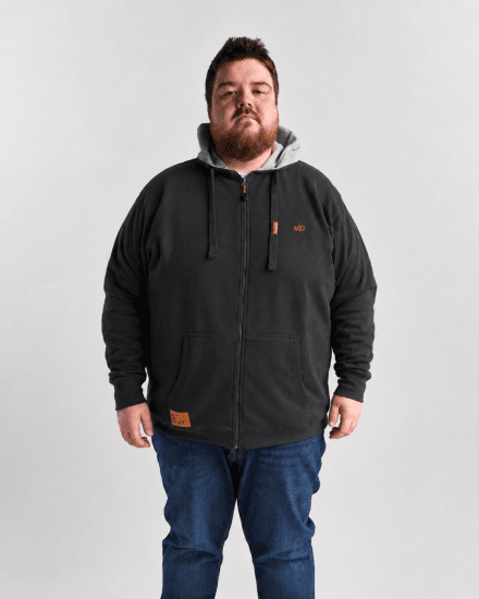 Motley Denim Copenhagen Hoodie Charcoal - Sweatshirts & hoodies - Sweatshirt & Camisolas com Capuz tamanhos grandes