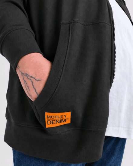 Motley Denim Copenhagen Hoodie Charcoal - Sweatshirts & hoodies - Sweatshirt & Camisolas com Capuz tamanhos grandes
