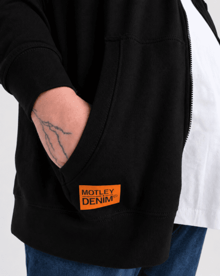 Motley Denim Copenhagen Hoodie Black - Sweatshirts & hoodies - Sweatshirt & Camisolas com Capuz tamanhos grandes