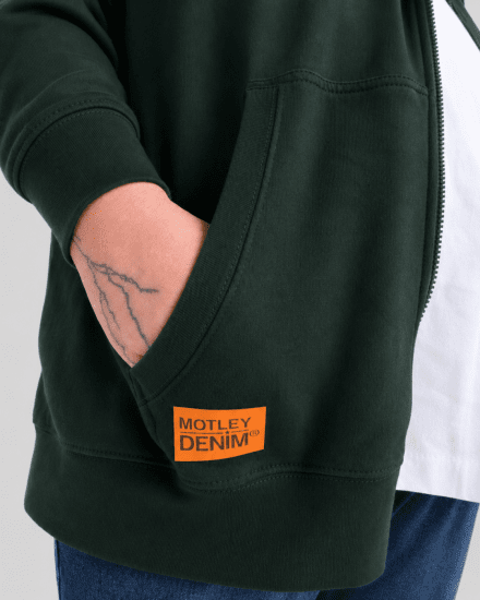 Motley Denim Copenhagen Hoodie Racing Green - Sweatshirts & hoodies - Sweatshirt & Camisolas com Capuz tamanhos grandes