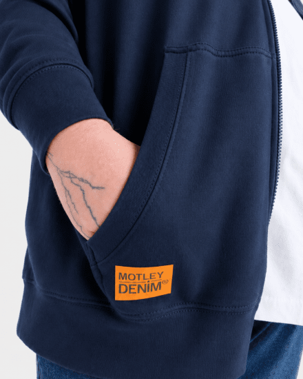 Motley Denim Copenhagen Hoodie Dark Indigo - Sweatshirts & hoodies - Sweatshirt & Camisolas com Capuz tamanhos grandes