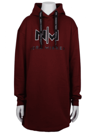 Nora Mikken KADRI WHITE Long Hoodie Burgundy - Sweatshirt & Camisolas com Capuz - 