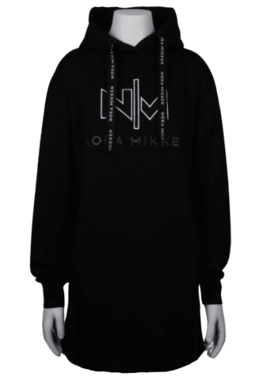 Nora Mikken KADRI WHITE Long Hoodie Black - Sweatshirt & Camisolas com Capuz - 