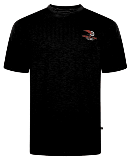 Kam Jeans 5710 Legendary Racing Slub Tee With Back Print Black - T-shirts - T-shirts Homem Tamanhos Grandes