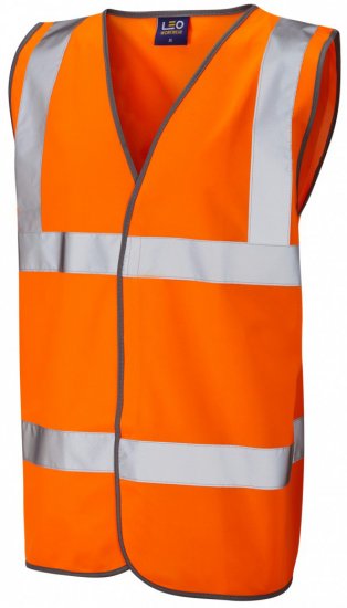 Leo Tarka Waistcoat Hi-Vis Orange - Roupa de Trabalho - Roupa de Trabalho Tamanho Grande Homem