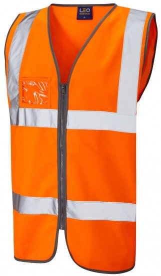 Leo Rumsam Zip Front Waistcoat Hi-Vis Orange - Roupa de trabalho - Roupa de Trabalho Tamanho Grande Homem